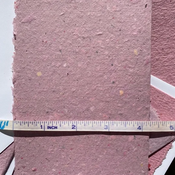 Recycled Paper Notecards Artisanal pink purple 10 + 11 envelopes - Picture 7 of 15